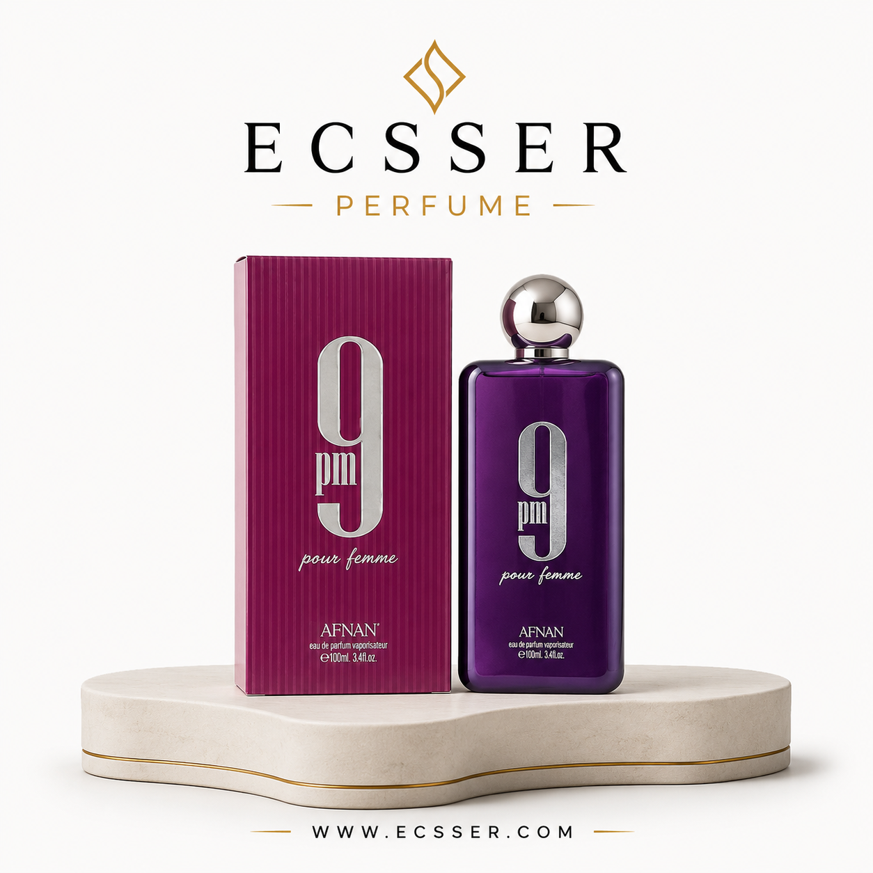 Afnan 9 PM Pour Femme 100ml for women with box
